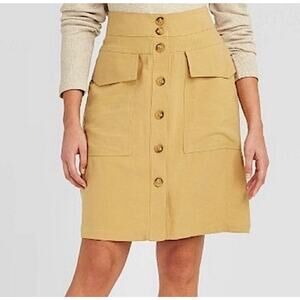 A New Day Women's Size 18 Tan Cargo Button Front Skirt New